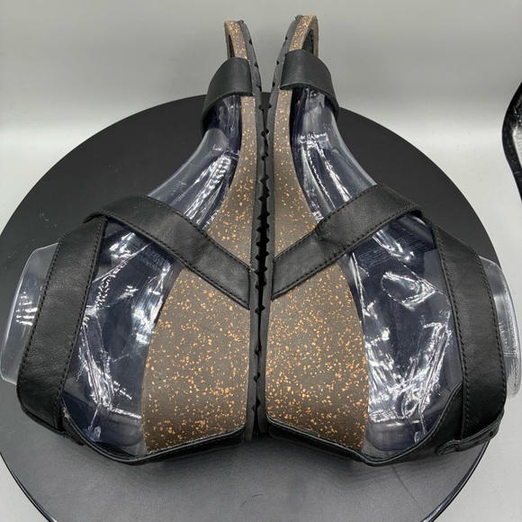 Teva Cabrillo Wedge Sandals Women’s 9.5 Black Leather Strappy Outdoor - Picture 5 of 8